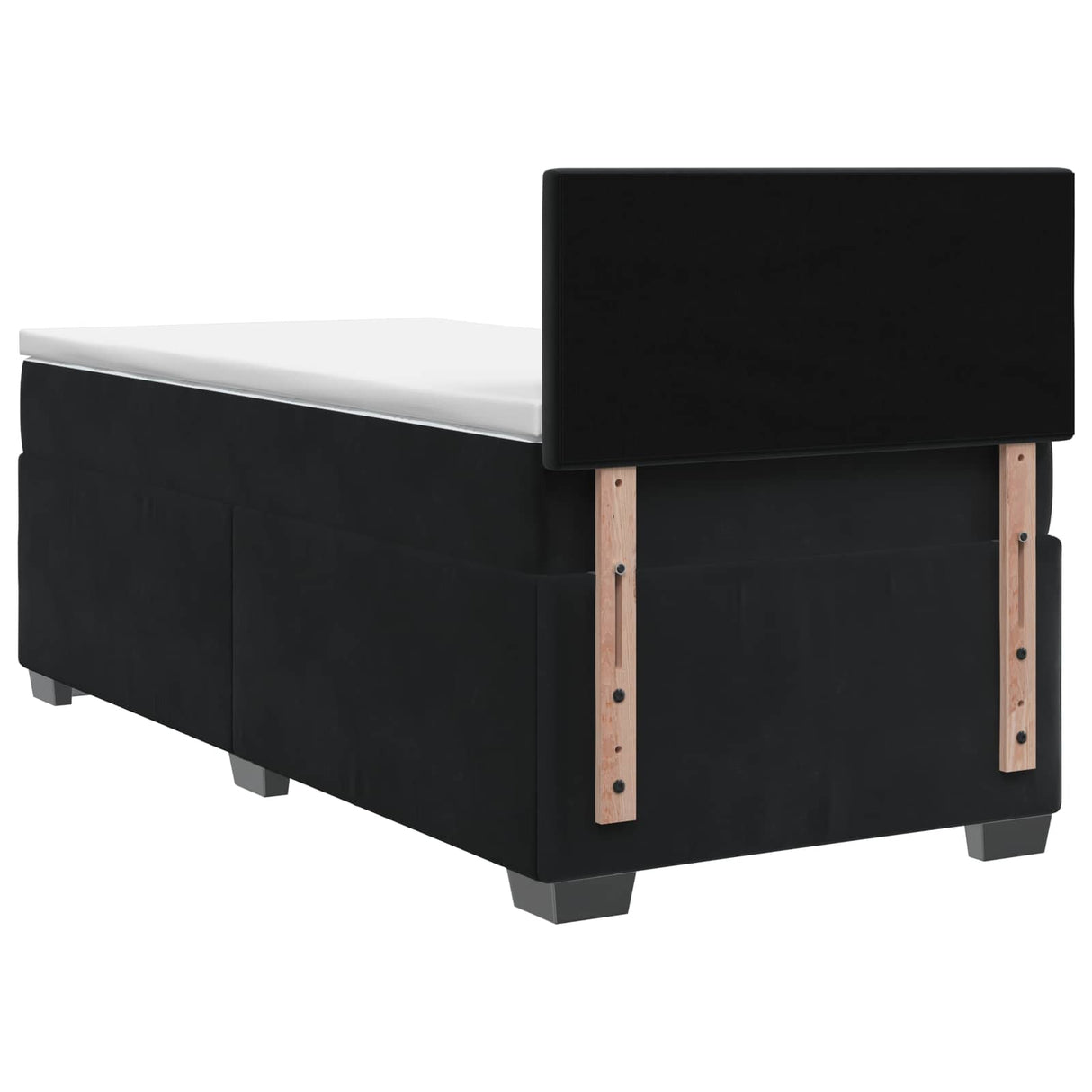 Box Spring Bed with Mattress and LED with Headboard Velvet