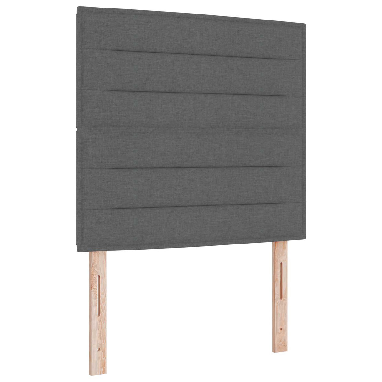 LED Box Spring Bed with Mattress Dark Grey 140 x 190 cm Fabric