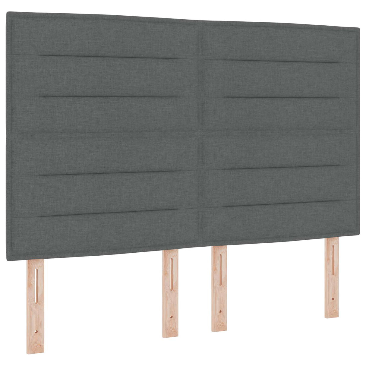 LED Box Spring Bed with Mattress Dark Grey 140 x 190 cm Fabric