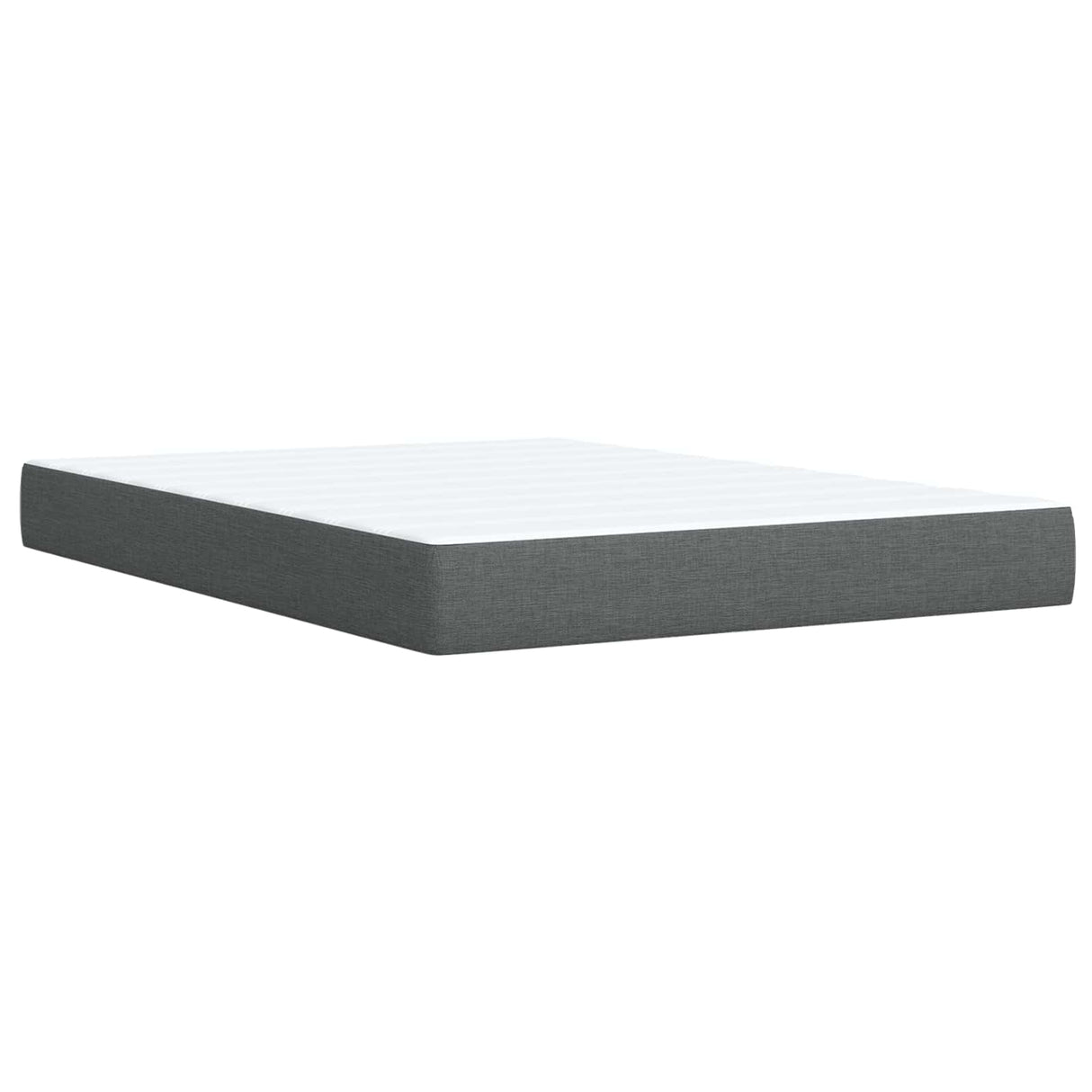 LED Box Spring Bed with Mattress Dark Grey 140 x 190 cm Fabric