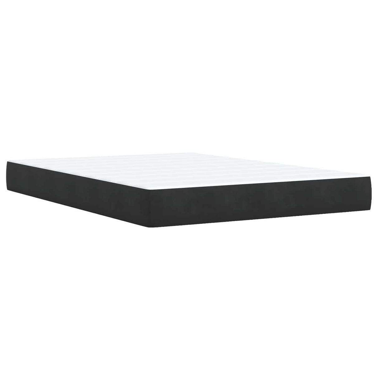 LED Box Spring Bed with Mattress Black 140 x 190 cm Velvet