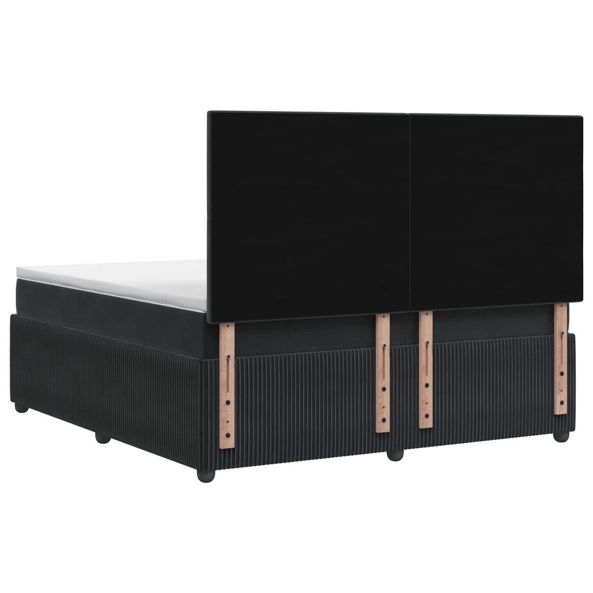 LED Box Spring Bed with Mattress Black 140 x 190 cm Velvet