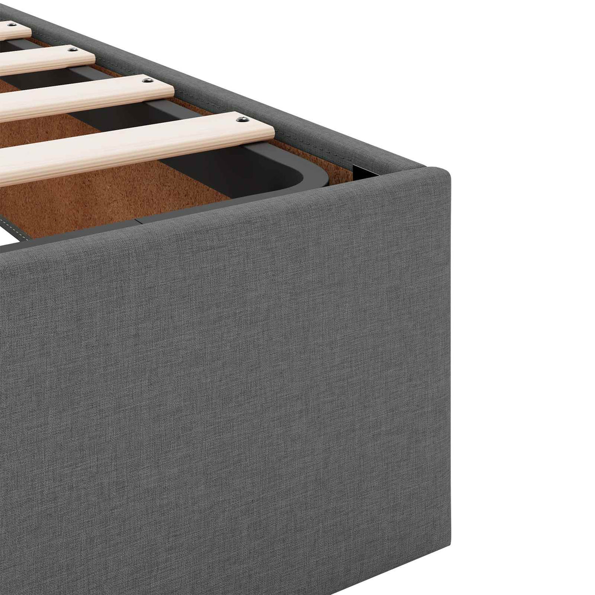 Ottoman Bed with Mattress Dark Grey 107 x 203 cm Fabric