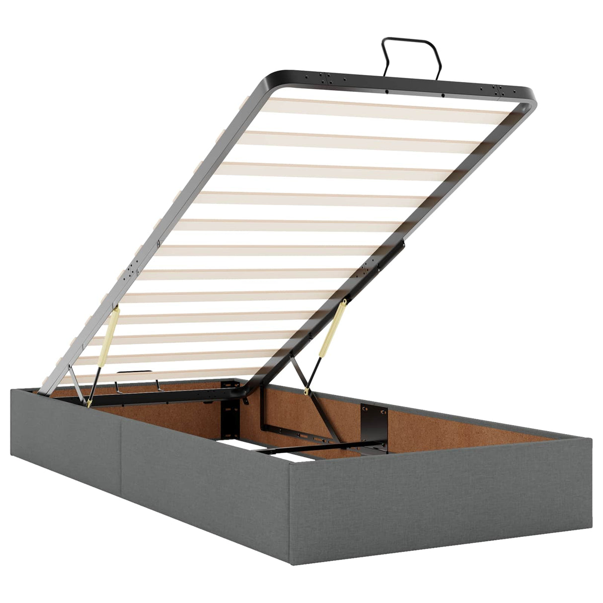 Ottoman Bed with Mattress Dark Grey 107 x 203 cm Fabric