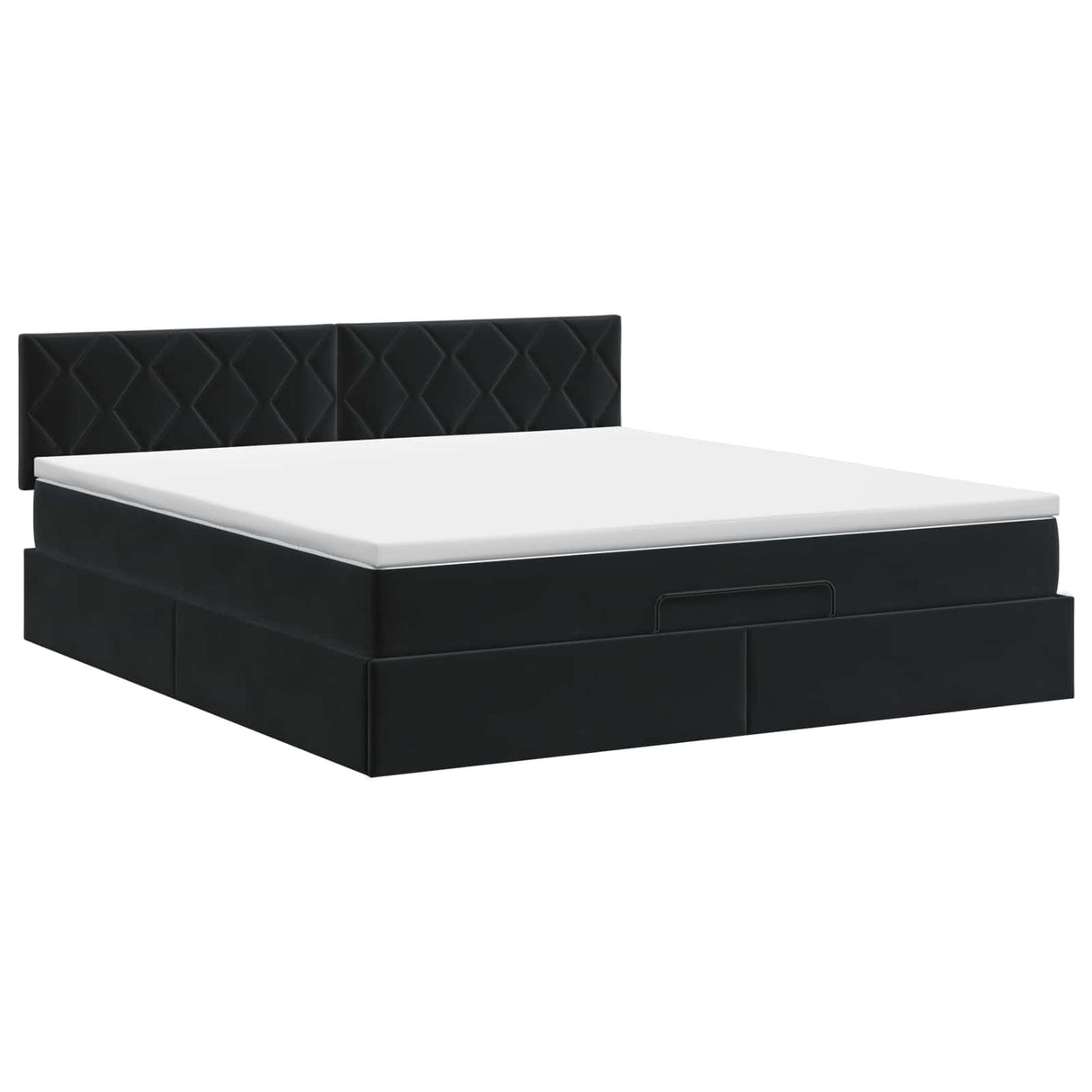 Ottoman Bed with Mattress Black 137 x 190 cm Velvet
