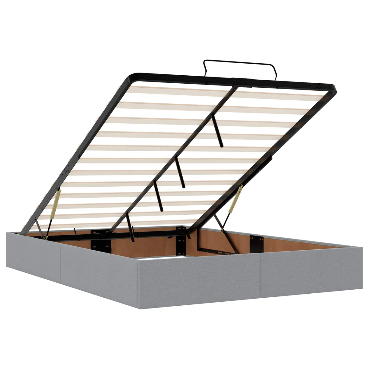 Ottoman Bed with Mattress Dark Grey 137 x 190 cm Fabric