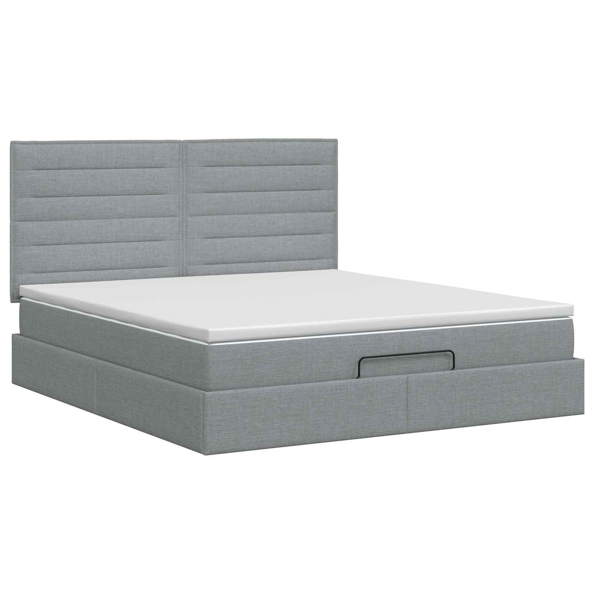 Ottoman Bed with Mattress Dark Grey 137 x 190 cm Fabric