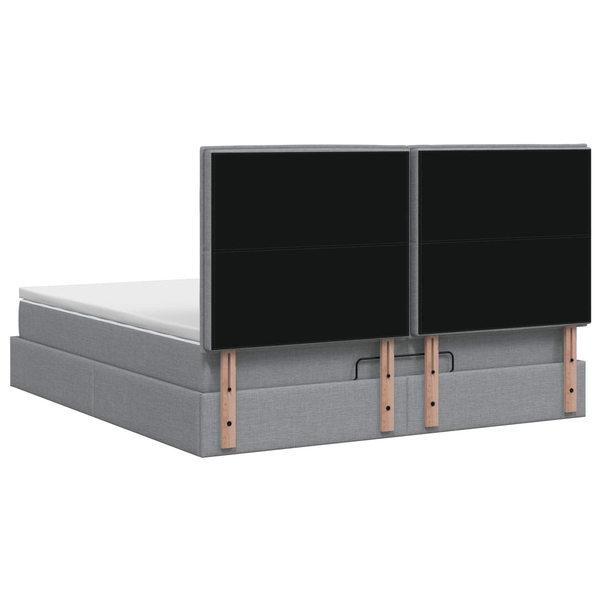 Ottoman Bed with Mattress Dark Grey 137 x 190 cm Fabric