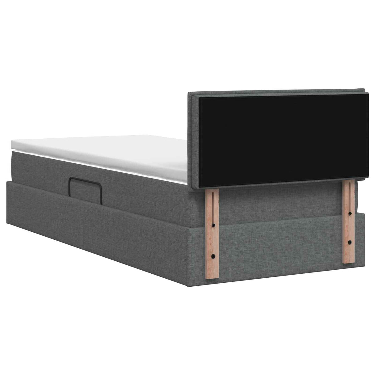 Storage Bed with Headboard 107 x 203 cm Fabric