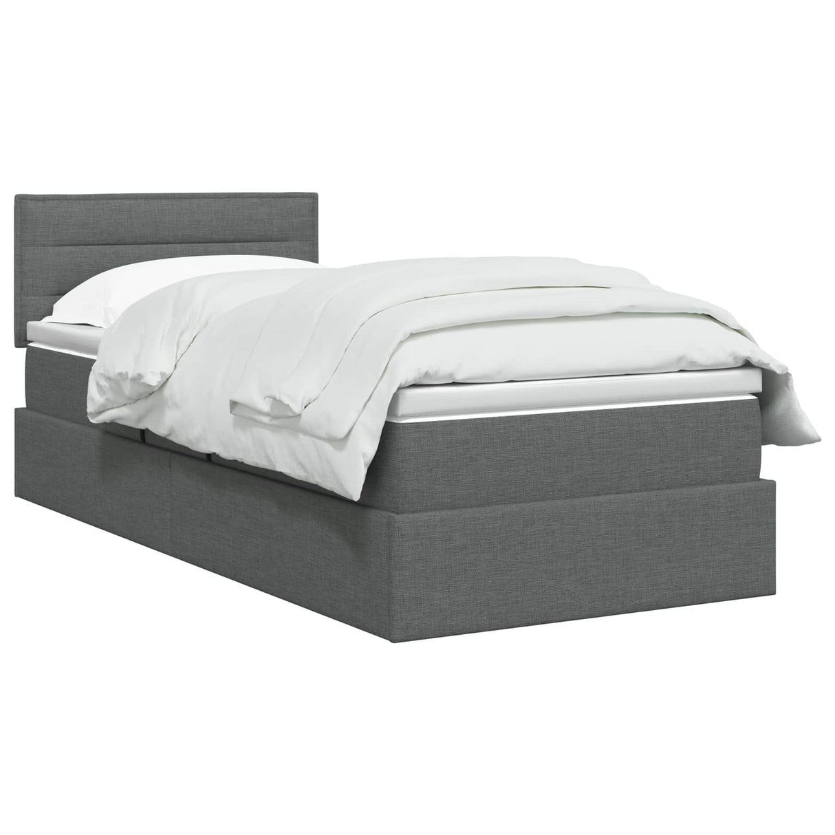 Storage Bed with Headboard 107 x 203 cm Fabric