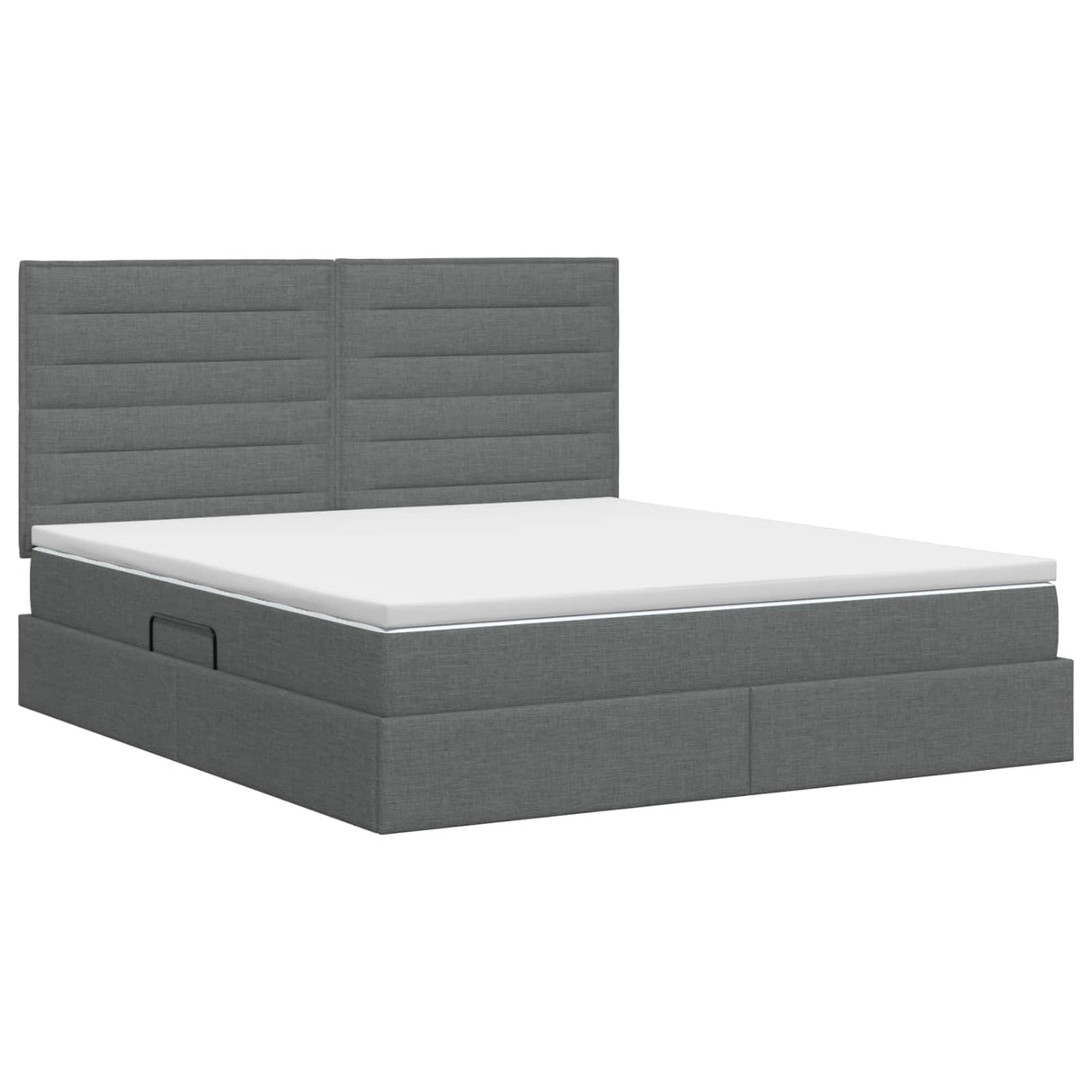 Storage Bed with Headboard with Storage Dark Grey Double Fabric