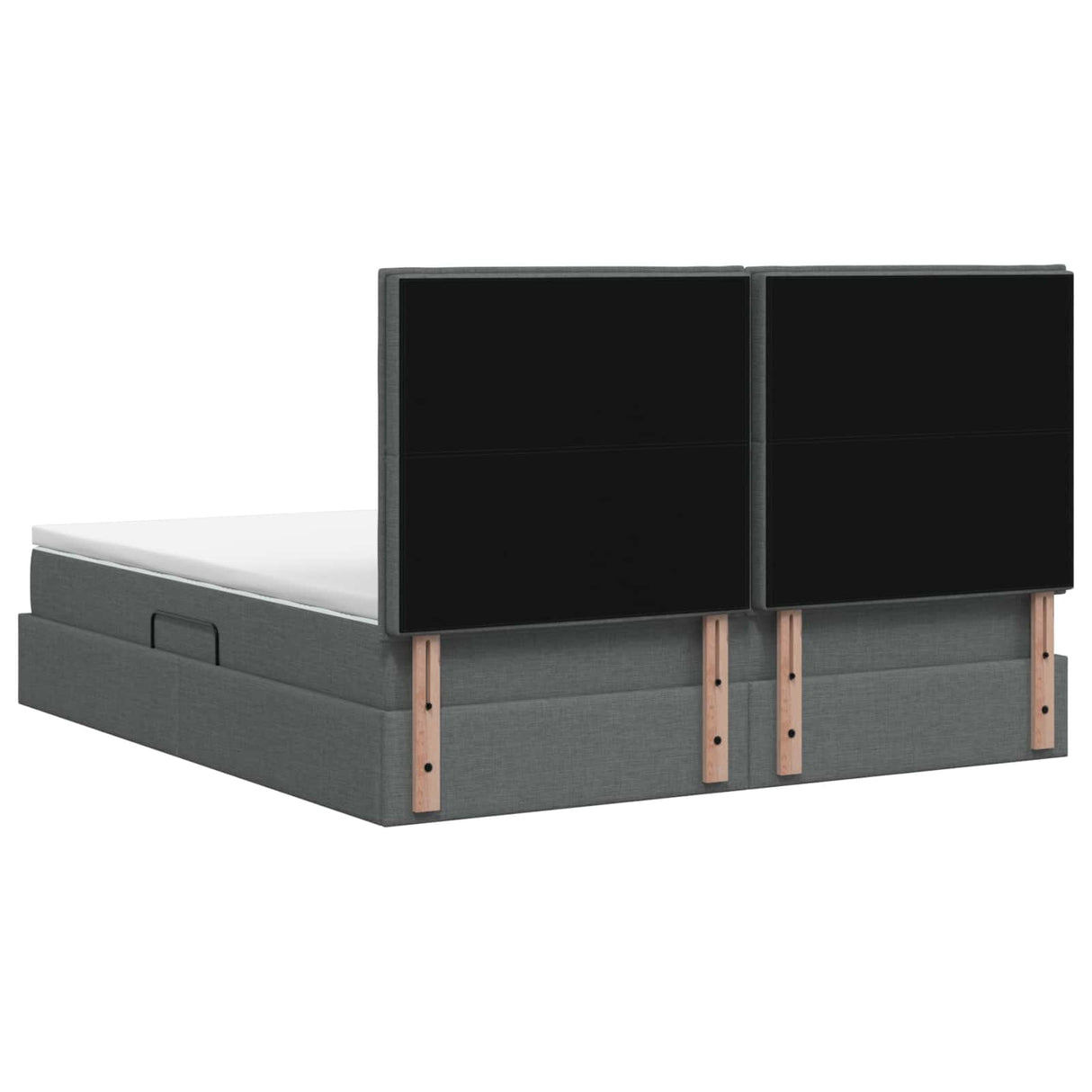 Storage Bed with Headboard with Storage Dark Grey Double Fabric