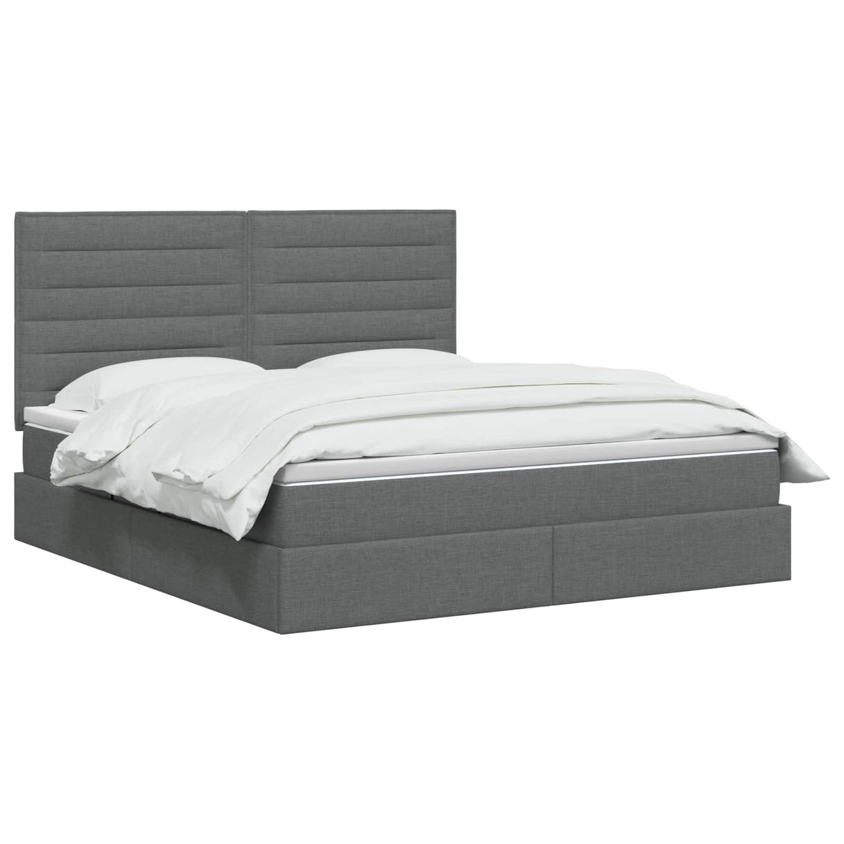 Storage Bed with Headboard with Storage Dark Grey Double Fabric