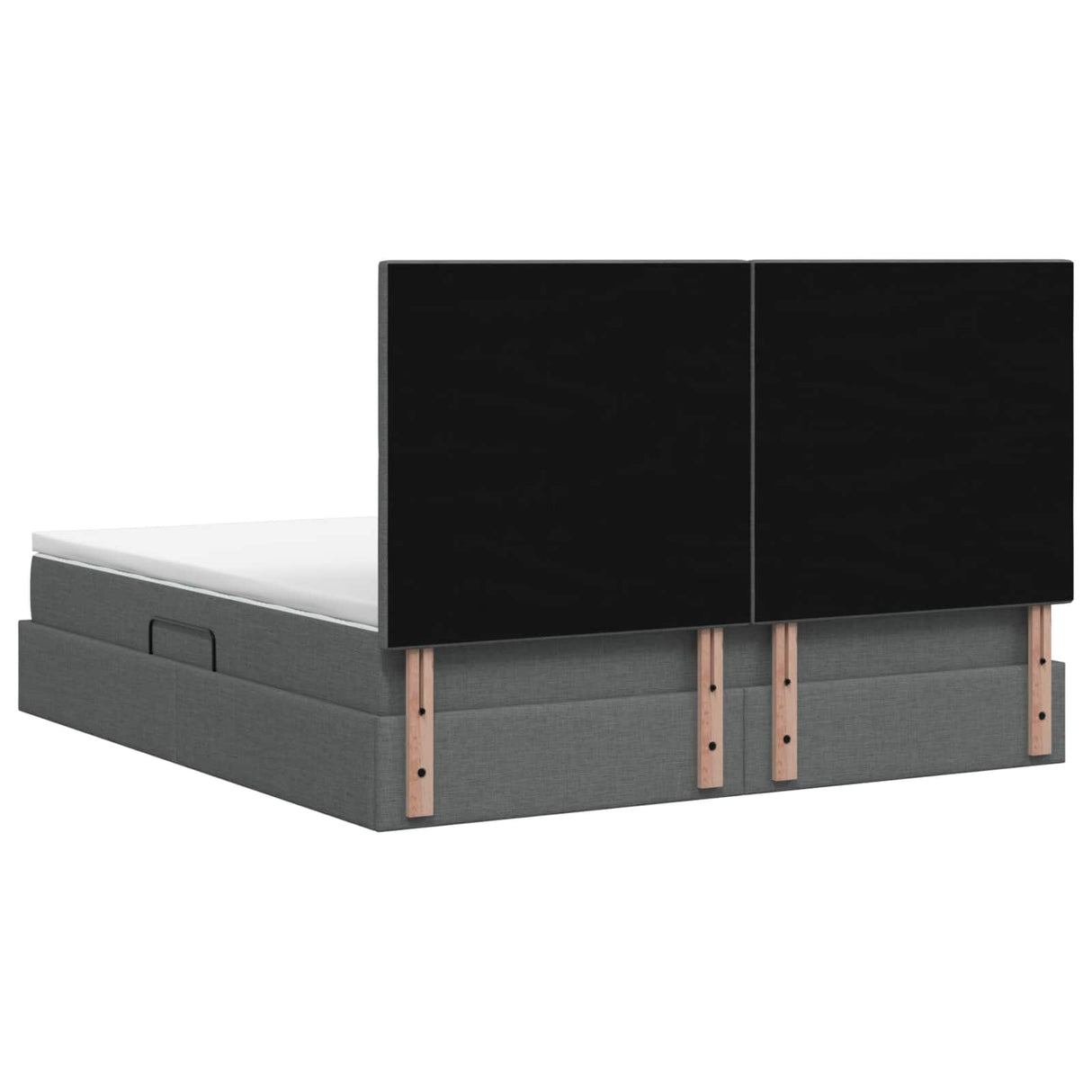 LED Storage Bed with Mattress Dark Grey 160 x 200 cm Fabric
