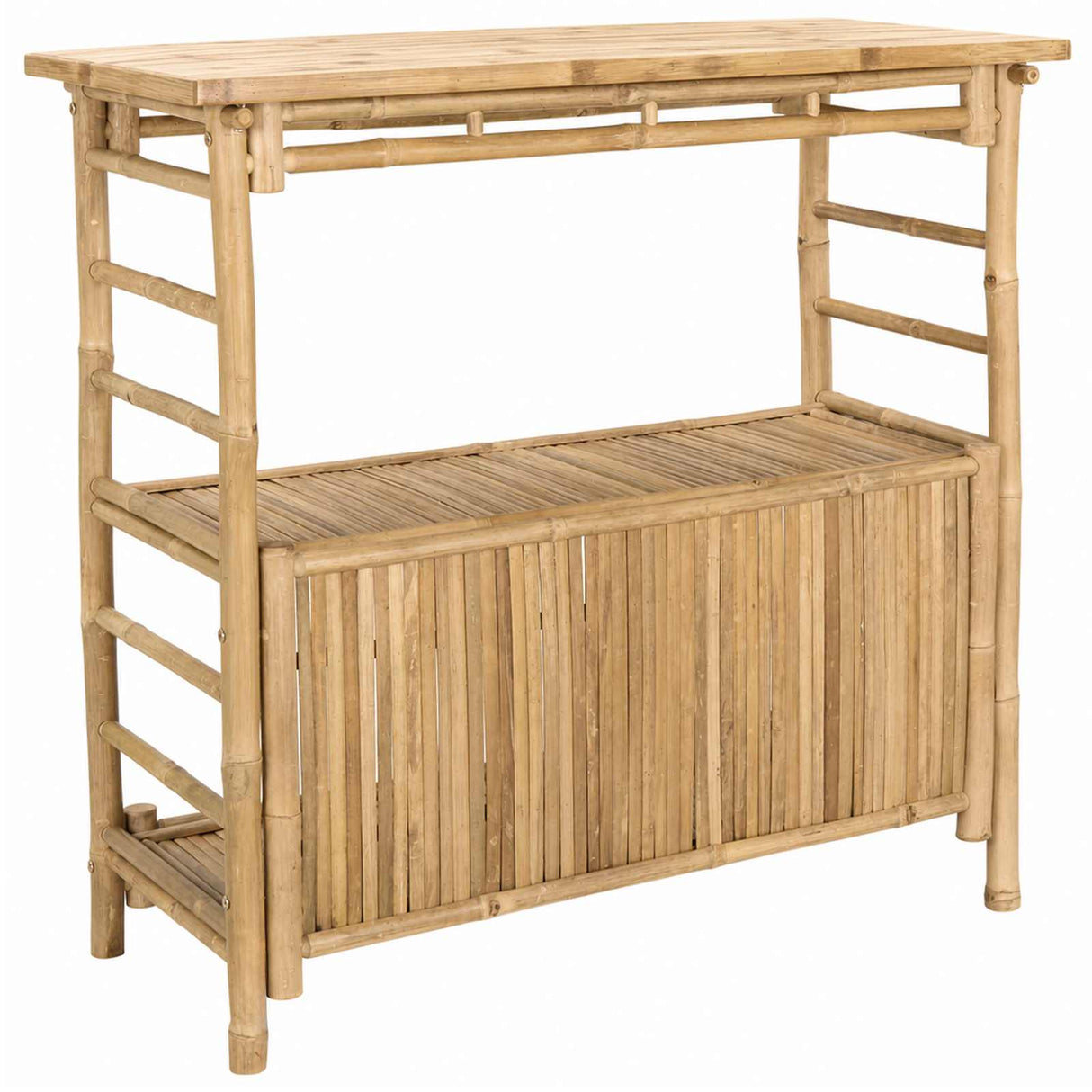 Outdoor Bar Table and Stools 3 pcs Natural Bamboo