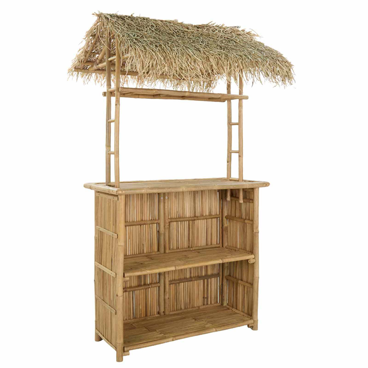 Outdoor Bar Table and Stools 3 pcs Natural Bamboo