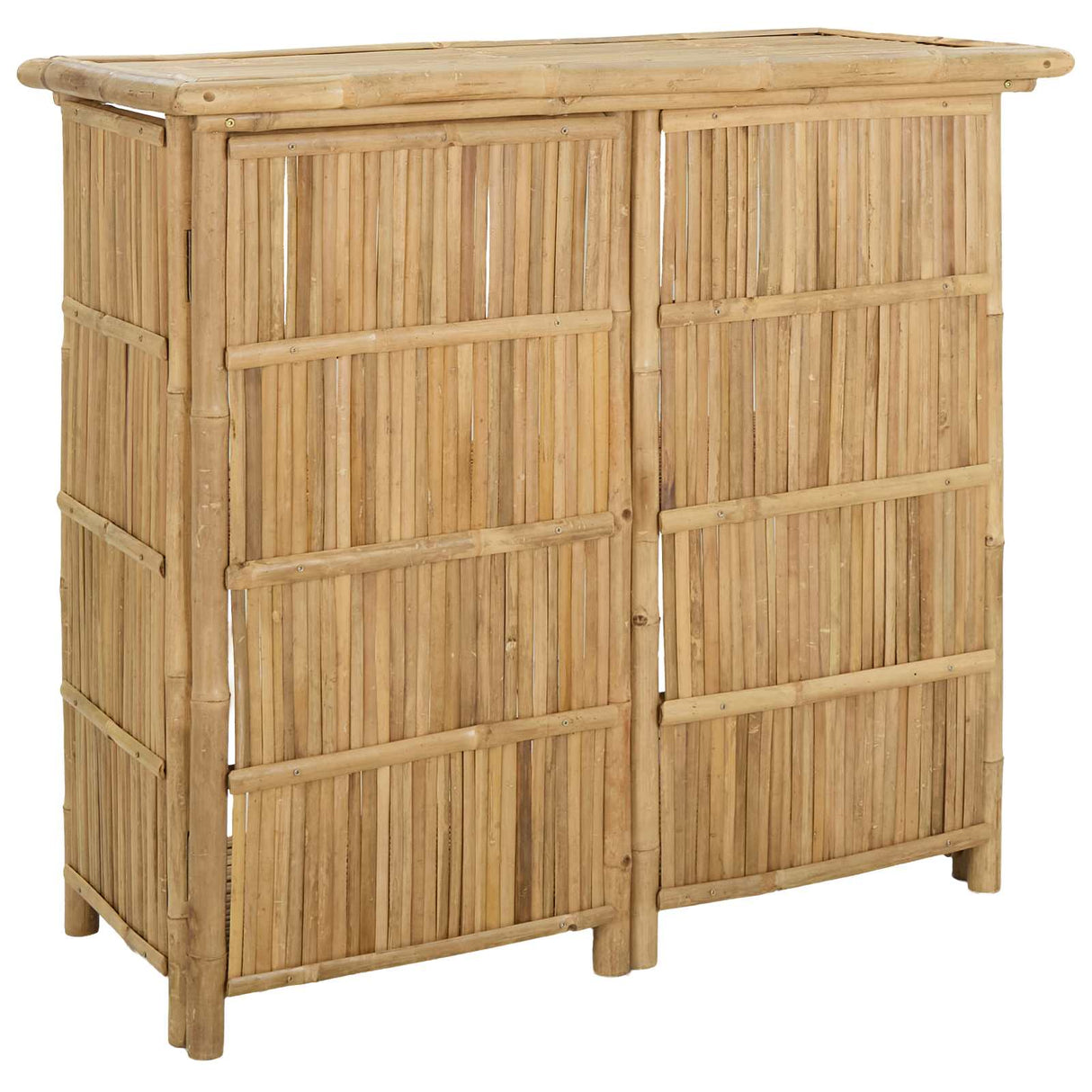 Outdoor Bar Table and Stools 3 pcs Natural Bamboo