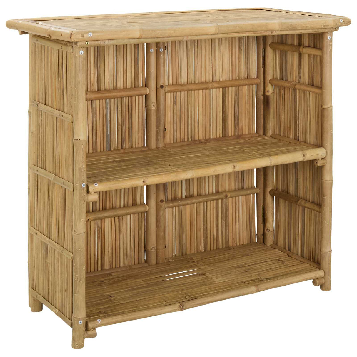 Outdoor Bar Table and Stools 3 pcs Natural Bamboo