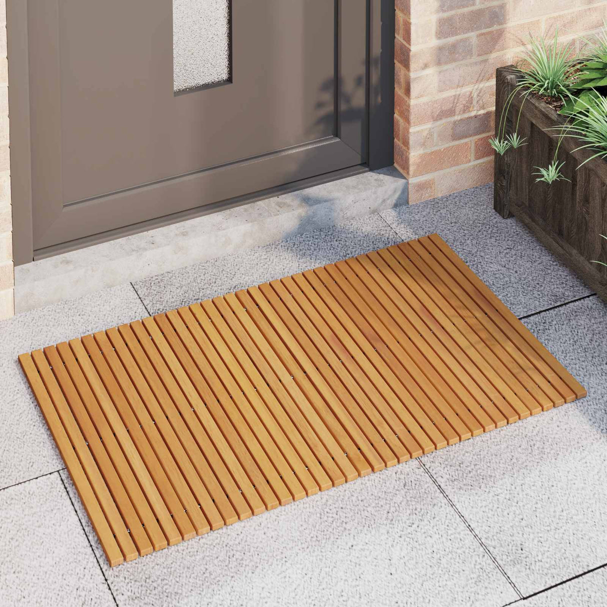 Bath Mat 3 pcs Natural 100 x 60 cm Solid Acacia Wood