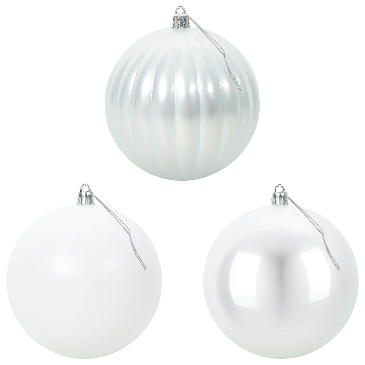 Christmas Ball Set XXL 3 pcs White Ø 25 cm Plastic