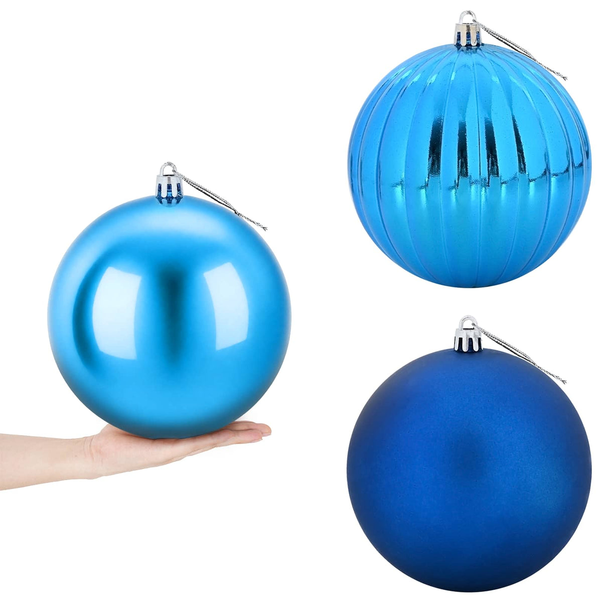 Christmas Ball Set XXL 3 pcs Blue Ø 25 cm Plastic