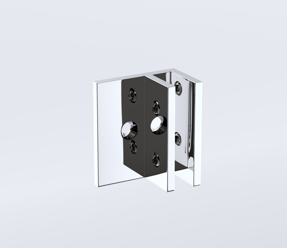 120x110cm Corner Frameless Shower Screen with Chrome F-Brackets and Brass Hinges, Round Knob Handle