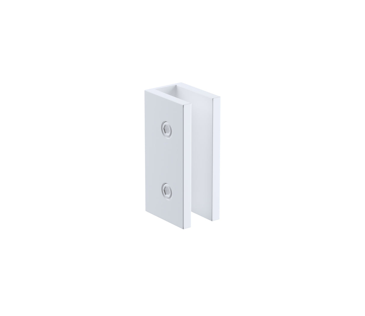 100x80cm Corner Frameless Shower Screen with White U-Brackets and Brass Hinges, Square Double Pull Handle