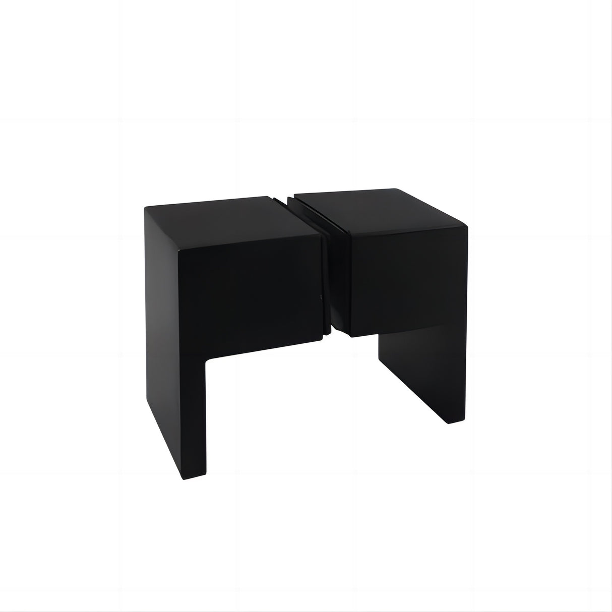 110x100cm Corner Frameless Shower Screen with Black F-Brackets and Brass Hinges, Square Double Pull Handle
