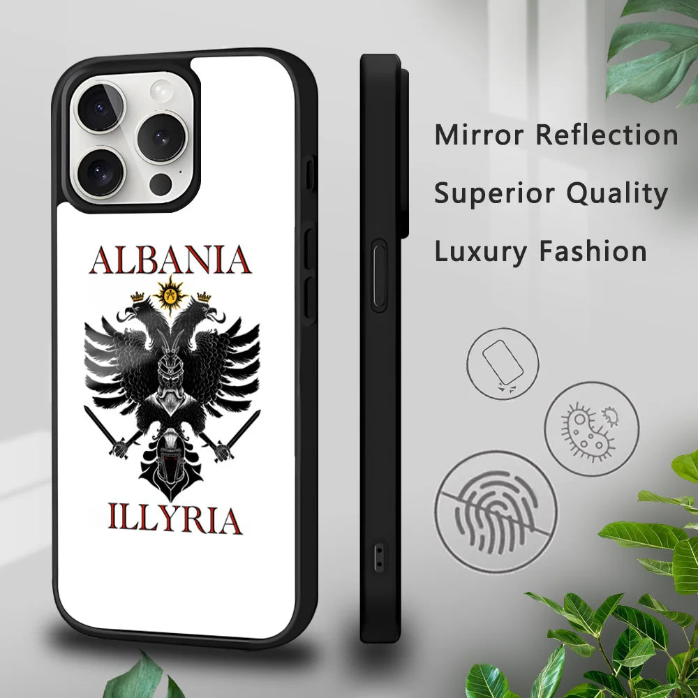 Albania flag Phone Case For iPhone 16 15 14 13 12 11 Pro Xs Max Mini Plus Celulares Hard Funda