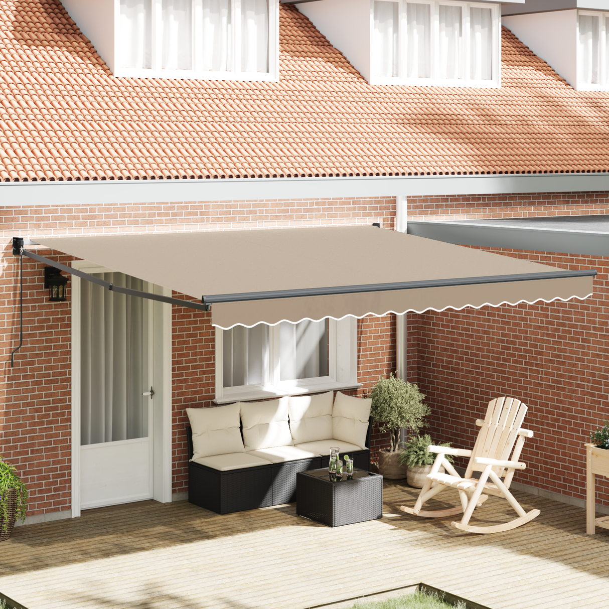 Retractable Awning Beige 400 x 300 cm