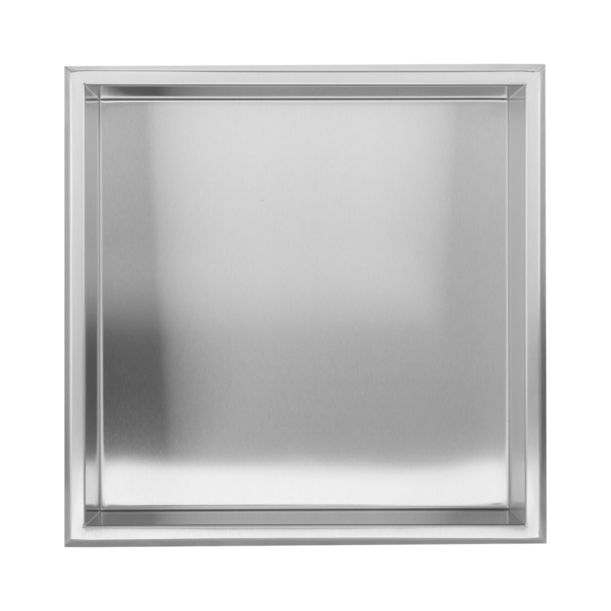 336 x 336 x 101mm Shower Niche Single Shelf Organizer No Tile Needed in Stainless Steel Finish