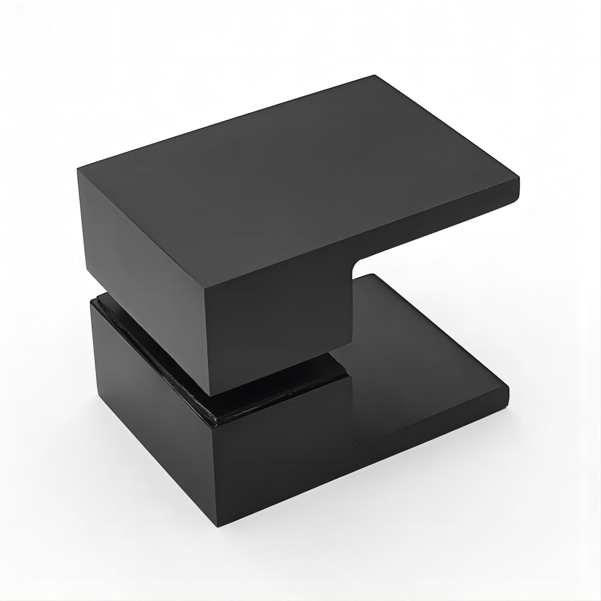90cm Frameless Diamond Shower Screen – Black U-Brackets with SS Hinges & Square Double Pull Handle