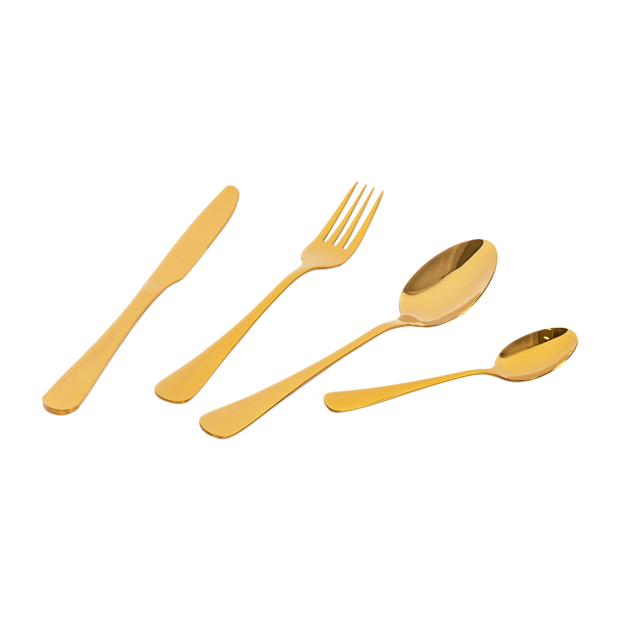 Tableware 24PC Gold Cutlery Set SS304 Household Knife Fork Spoon Kitchen with Storage Rack Dinner Service
