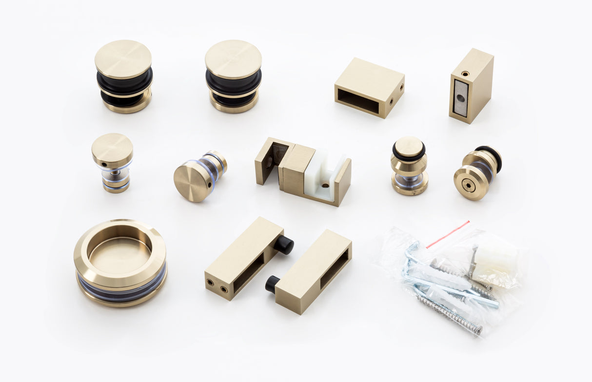 140cm Frameless Glass Sliding Shower Door – With Gold Rail and Wall Channel for Modern Bathrooms