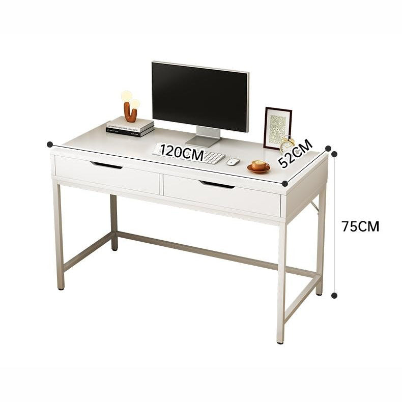 White Computer Desk – Modern PC Laptop Table for Gaming, Home Office, or Study Space Furniture
