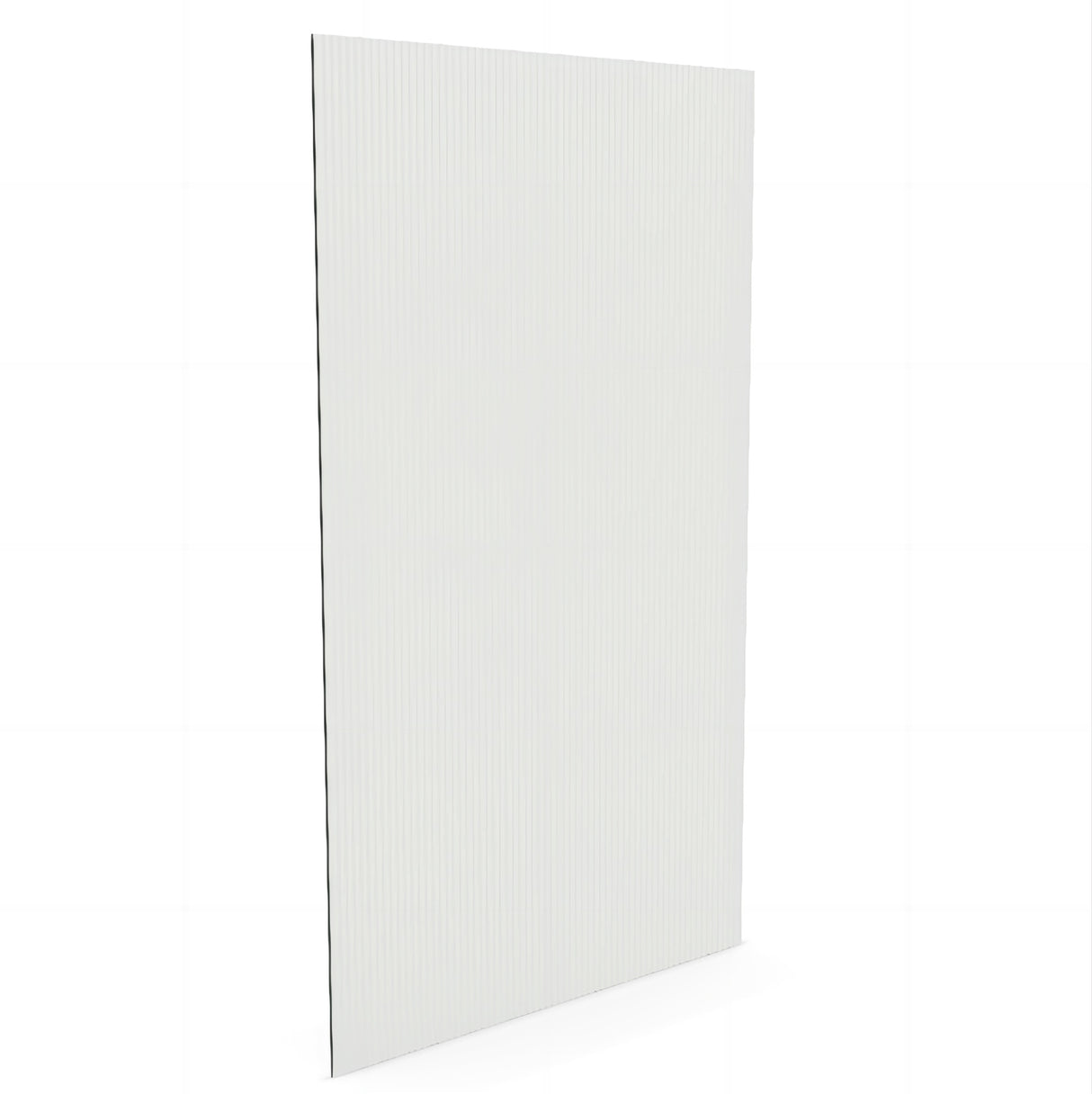 100cm Reeded Glass Shower Screen with Chrome U-Brackets and Square Pole