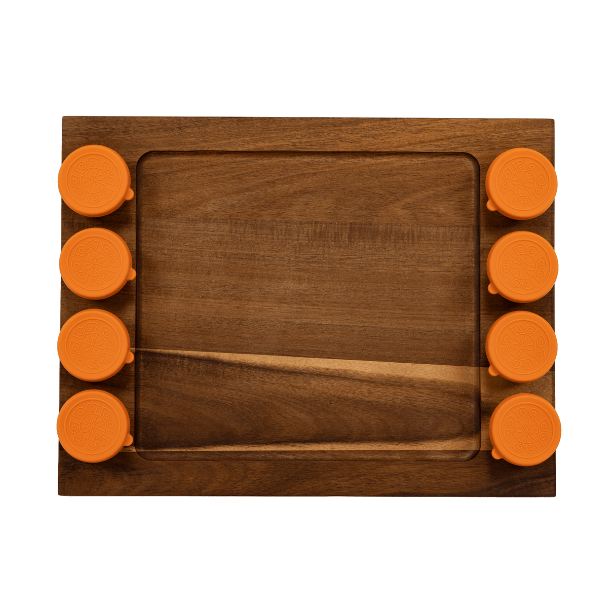 Serving Tray Double Sided Charcuterie Board 8 Sauce Cups Gift