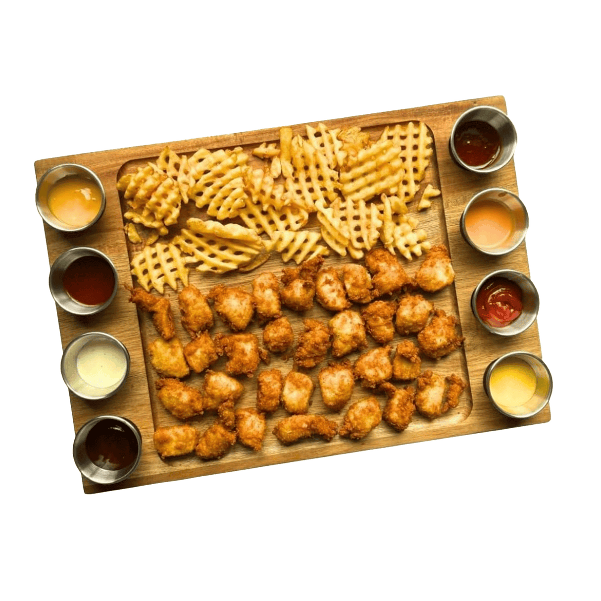 Serving Tray Double Sided Charcuterie Board 8 Sauce Cups Gift