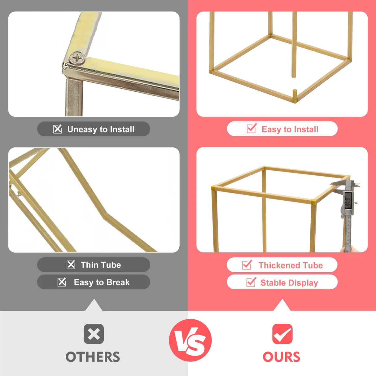 Gold Metal Flower Stand