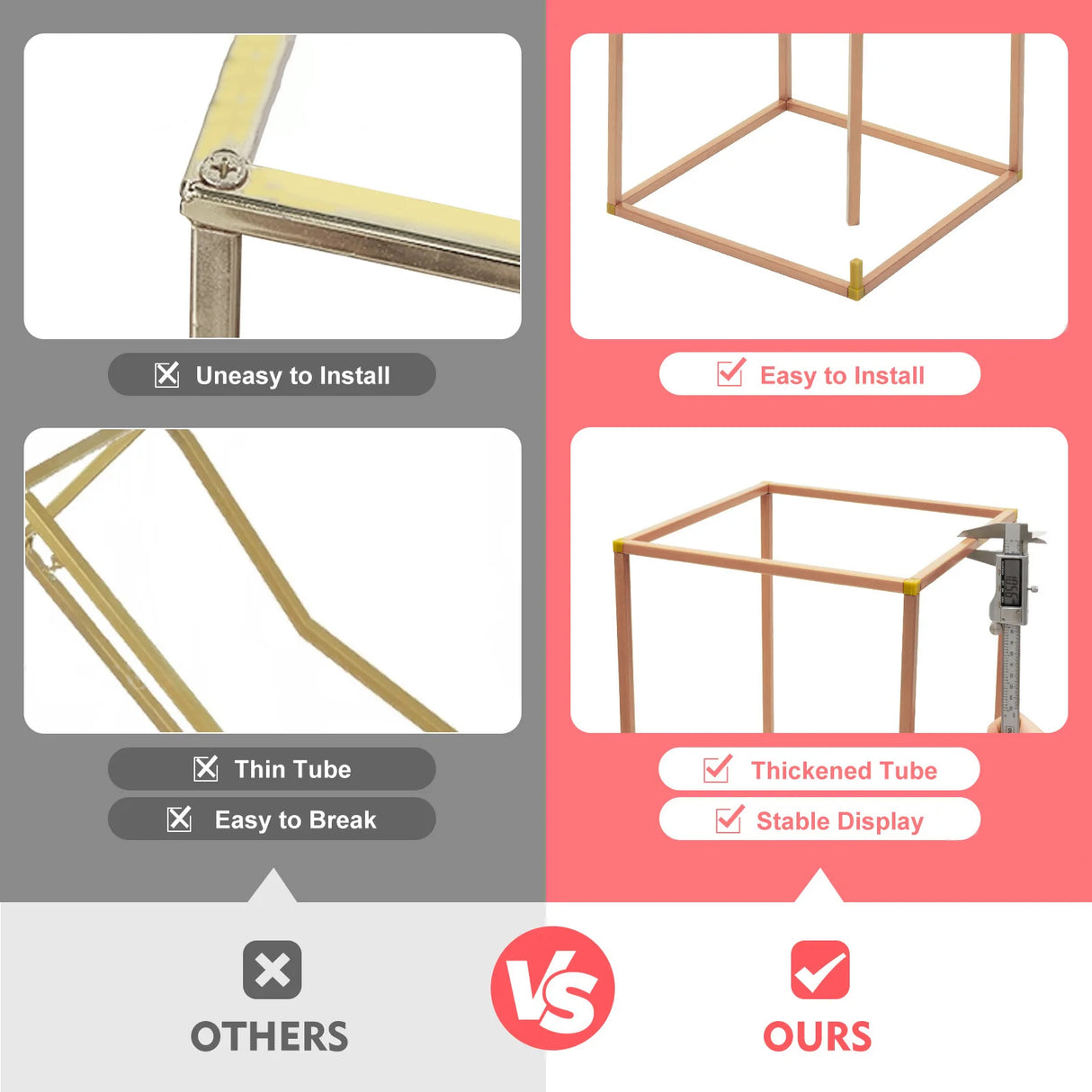 Rose Gold Metal Flower Stand