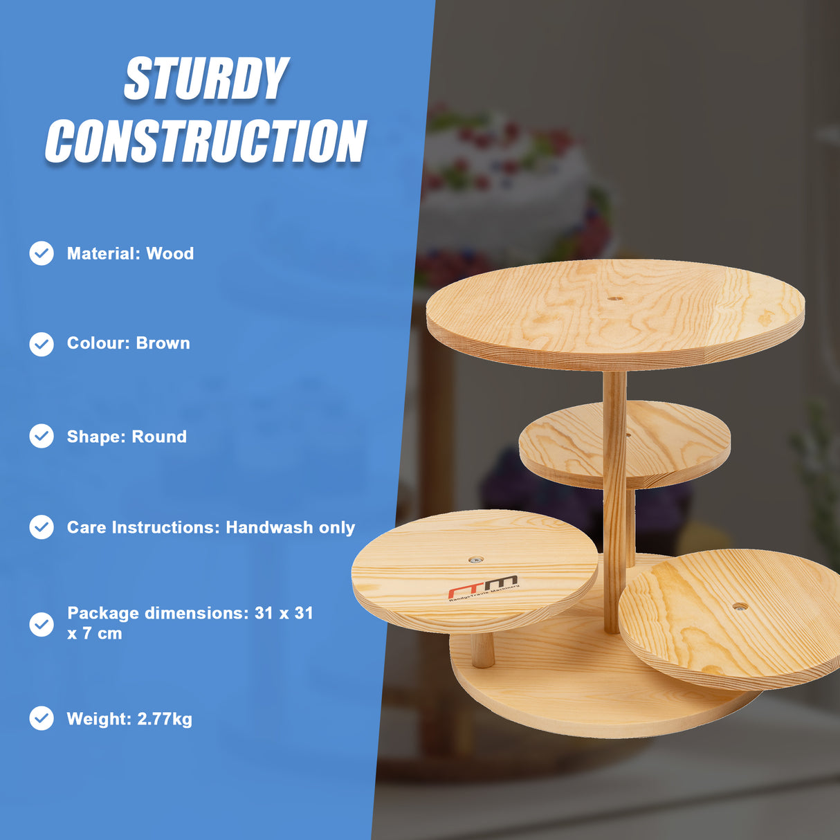 4 Tier Round Dessert Stand Tower Cake Cupcake Display