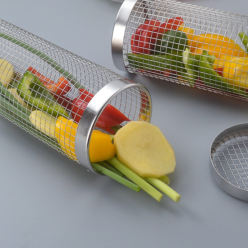 2pc BBQ Basket Round Campfire Grid Cookware