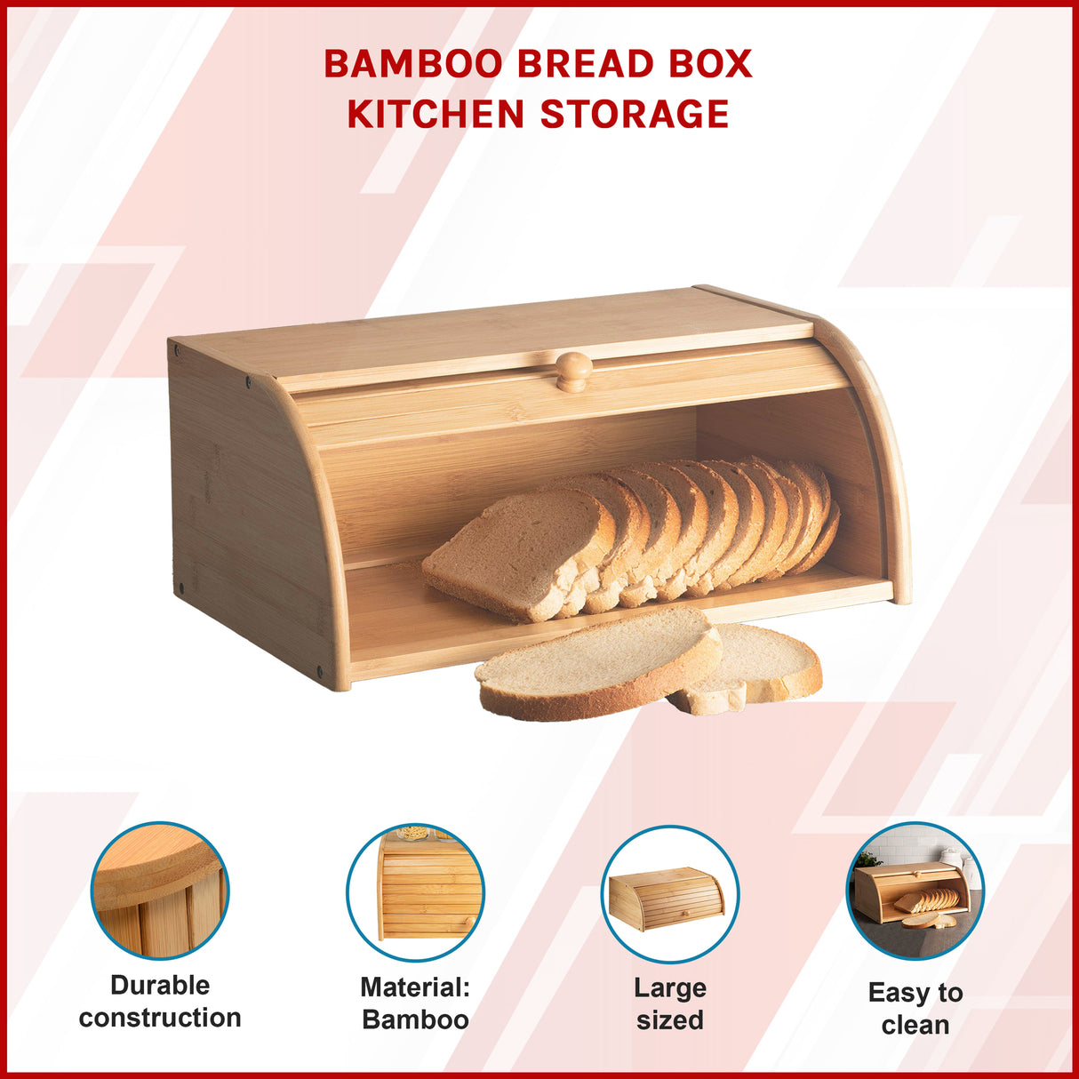 Bamboo Bread Box Kitchen Storage