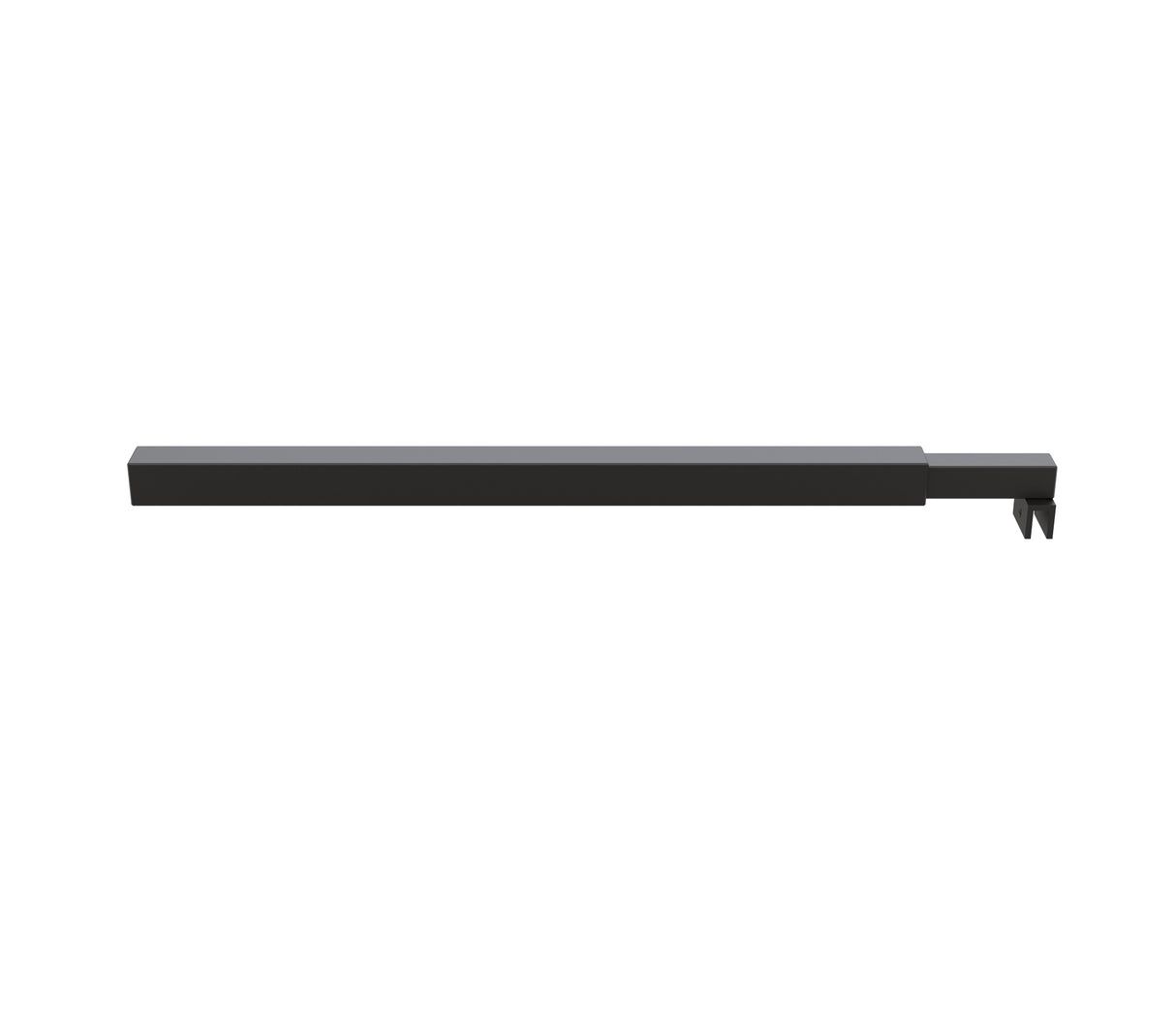 80x210cm Glass Shower Screen with Black U-Brackets and Square Pole