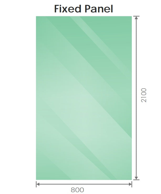 80x210cm Glass Shower Screen with Black U-Brackets and Square Pole