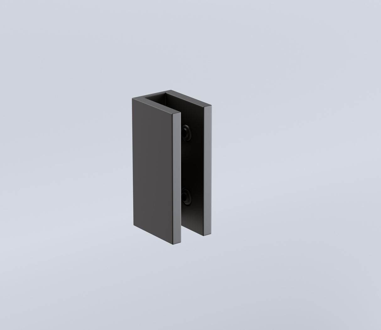 80x210cm Glass Shower Screen with Black U-Brackets and Round Pole