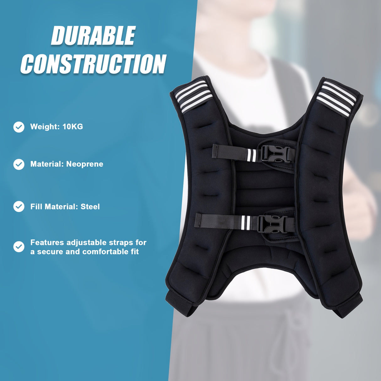 10KG Weighted Vest Top Gym Exercise Fitness Strength Sports Training Weight Loss