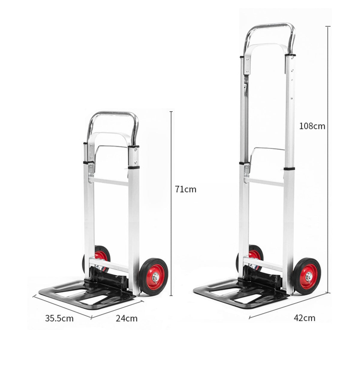 Hand Truck 2 in 1 Folding Dolly Cart 180kg Capacity Heavy Duty Aluminium