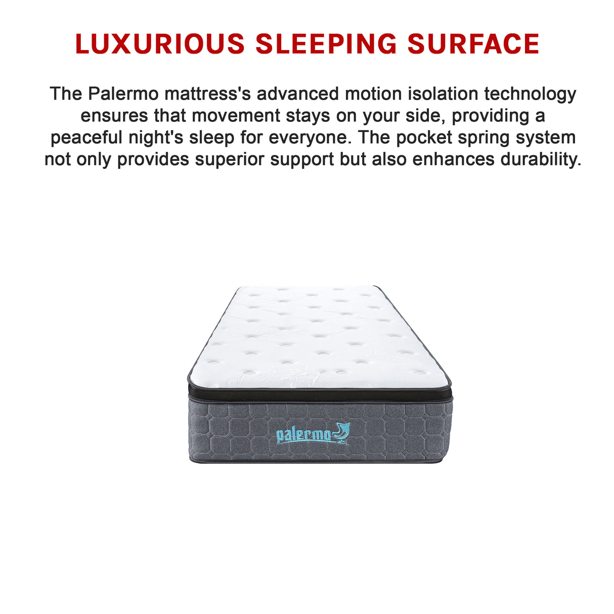 Single Euro Top Pocket Spring Mattress – Motion Isolation Comfort with CertiPUR-US® Certified Foam Layers