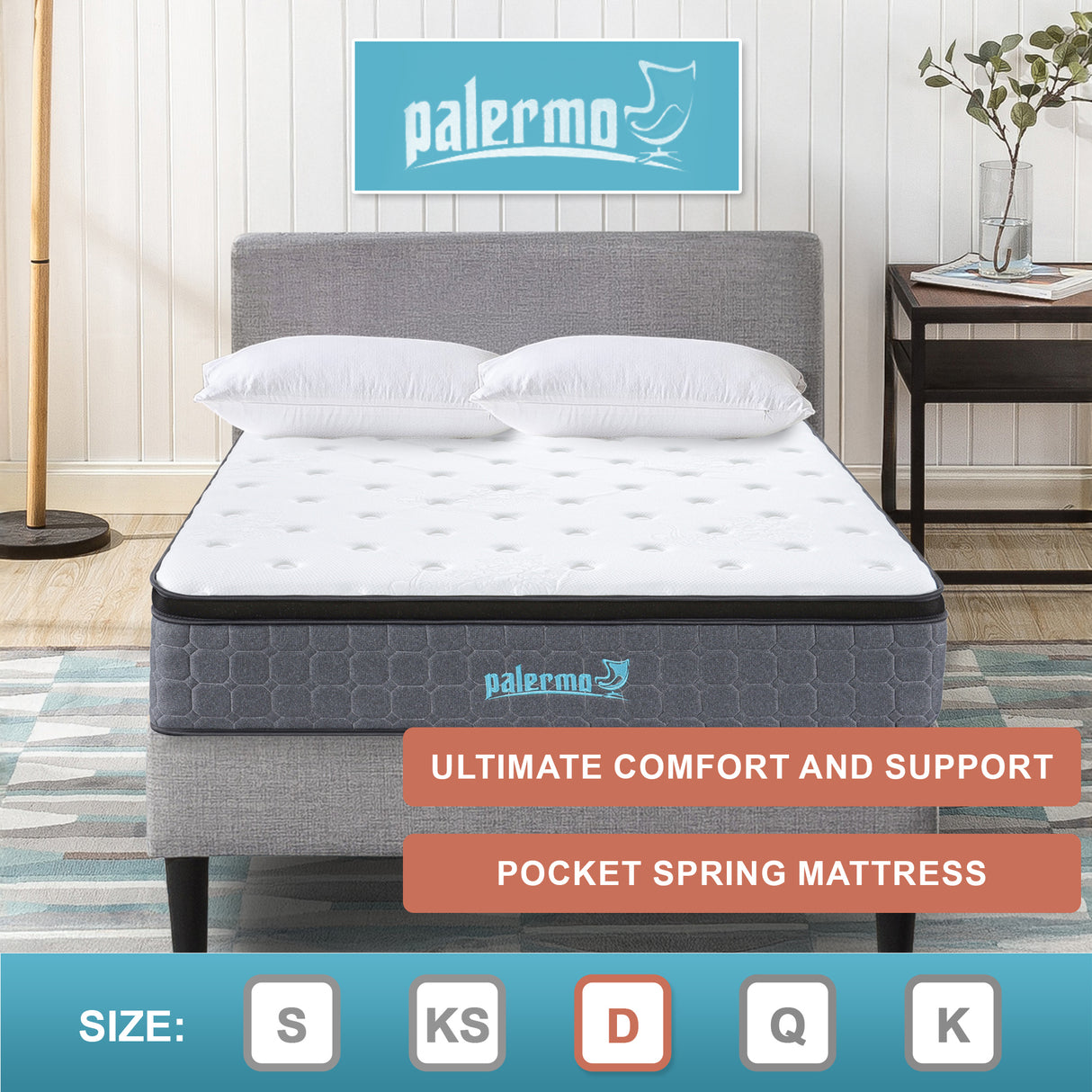 Double Euro Top Pocket Spring Mattress – Motion Isolation Comfort with CertiPUR-US® Certified Foam Layers